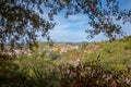 A view on the city of Cahors from the Camino de Santiago trail Royalty Free Stock Photo