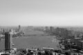 Aerial view of Cairo Egypt cityscape , panoramic view of Cairo and skyscrapers , the river Nile of Egypt running allover Cairo