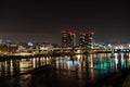 View of the city center of Belgrade at night. Royalty Free Stock Photo