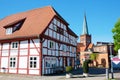 View of the city center in Bergen auf Ruegen, Germany