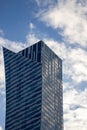 View of city center with modern skyscrapers - Golden Terraces Shopping Center. Commercial modern complex. Warsaw landmark view