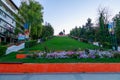 View of the city center with the monument to Kotovsky. September 5, 2021 Hincesti Moldova