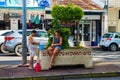 View on the City center in Papeete, French Polynesia full of people and colors.