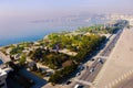 View of the city centre of Baku - Azerbaijan in the winter. Church.View of the Caspian Sea. View of the boulevard