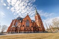 View of the City Church built in red bricks, ready year 1894. Umea, Northern Sweden