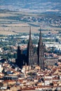 Panoramic view of the city of Clermont-Ferrand with its cathedral Royalty Free Stock Photo