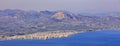 Panorama of Corinth city, Greece, aerial view