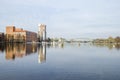 Berlin district Spandau with Frieda Arbheim Promenade and Eiswerderbruecke