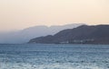 View of the city of Eilat, the Red Sea and mountains