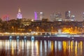 Warsaw. View of the city at night. Royalty Free Stock Photo