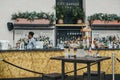 View of a City Garden bar and cafe inside Sky Garden, London, UK.