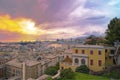 View of the city of Genoa at sunset - Liguria - Italy Royalty Free Stock Photo