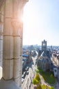 View of the city of Ghent from above, Belgium