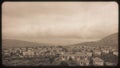 View of the city of GÃÂ¶kÃÂ§eada in a rainy day, Imbros Island Canakkale Turkey