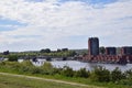 view of the city of haarlem seen from the hill near nature reserve Schoteroog