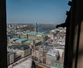 View of the city and city hall from the belfry of the Church of St. Nicholas