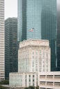 View of City Hall and modern skyscrapers in downtown Houston, Texas