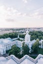 View of the city from a height from the bell tower of the Smolny Cathedral. Royalty Free Stock Photo