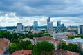 View of City high-rise buildings and red tiled roofs in Old Town, Vilnius, Lithuania Royalty Free Stock Photo