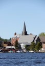 View of City of Kenora, from the water of Lake of the Woods Royalty Free Stock Photo