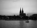View of Koeln, black and white Royalty Free Stock Photo