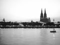 View of Koeln, black and white Royalty Free Stock Photo