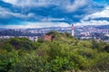 View of the citylandscape, sky nature, mountain