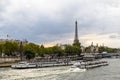 View of the Eiffeltower and the river Seine Royalty Free Stock Photo