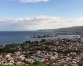 a view of the city of luwuk, Indonesia which is a small city surrounded by the sea