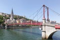 View of the city of Lyon with Saone river Royalty Free Stock Photo