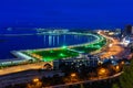 View of the city and National Flag Square in the night. Baku. Azerbaijan