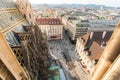 View of the city from the observation deck of St. Stephen`s Cathedral in Vienna, Austria Royalty Free Stock Photo