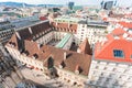 View of the city from the observation deck of St. Stephen`s Cathedral in Vienna, Austria Royalty Free Stock Photo