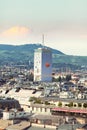 View of the city from the observation deck of St. Stephen`s Cathedral in Vienna, Austria Royalty Free Stock Photo