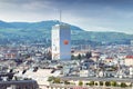 View of the city from the observation deck of St. Stephen`s Cathedral in Vienna, Austria Royalty Free Stock Photo