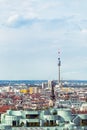 View of the city from the observation deck of St. Stephen`s Cathedral in Vienna, Austria Royalty Free Stock Photo