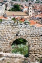 View on the city from Old City Walls in the Old town of Dubrovnik, Croatia Royalty Free Stock Photo