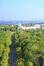 View of the city park from a bird`s eye view. Top view Royalty Free Stock Photo