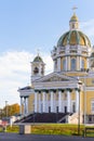 View from the city park of the city of Cathedral of the Nativity of Christ, Chelyabinsk, Russia, September, 2023.