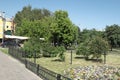 View of a city park in summer Moscow