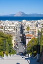 View of the city of Patras and the Gulf of Corinth from a hill Royalty Free Stock Photo