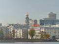 View of the city pond, of the Plotinka and the Orthodox Church-bell tower of the Great Zlatoust Maximilian Church