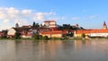 View of the city of Ptuj with castle on the hill Royalty Free Stock Photo