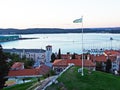 View of the city of Pula from the viewpoints of the Venetian fortress castel - Istria,Croatia / Pogled na grad Pulu sa vidikovaca Royalty Free Stock Photo