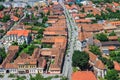 View of the city of Rasnov from a high point in the mountains of Transylvania. Romania Royalty Free Stock Photo