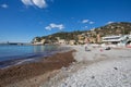 View of city of Recco from the beach , Genoa Genova Province, Liguria, Mediterranean coast, Italy