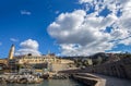 View of city of Recco , Genoa Genova Province, Liguria, Mediterranean coast, Italy Royalty Free Stock Photo