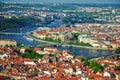 View of city and river Vltava