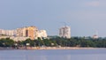 View of the city`s central beach and the Dnieper River. Zaporozhye, Ukraine