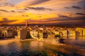 View of the city of Saint-Tropez in the sunset light, Provence. Cote d'Azur, a popular travel destination in Europe Royalty Free Stock Photo